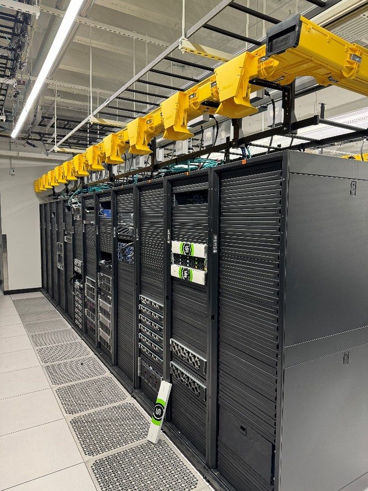 Structured cabling installation in progress